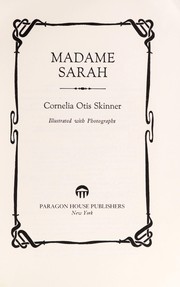 Cover of Madame Sarah by Cornelia Otis Skinner