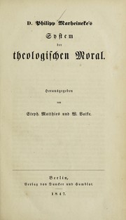 Front cover of D. Philipp Marheineke's System der theologischen moral by Philipp Marheineke