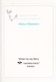 Cover of About disasters by Joy Berry