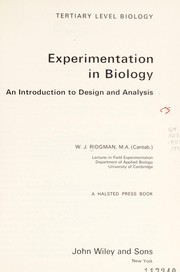 Front cover of Experimentation in biology by W. J. Ridgman