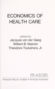 Front cover of Economics of health care by J. van der Gaag
