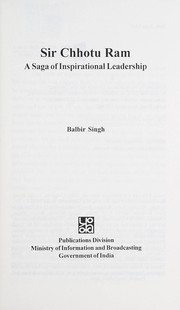 Cover of Sir Chhotu Ram by Balbir Singh