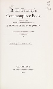 Cover of R. H. Tawney's Commonplace book by Richard H. Tawney