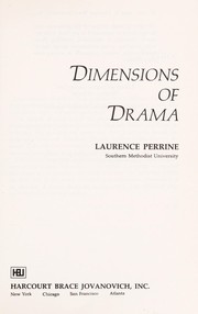 Front cover of Dimensions of drama by Laurence Perrine