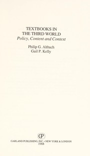 Cover of Textbooks in the Third World by Philip G. Altbach