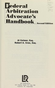Front cover of Federal arbitration advocate's handbook by Albert B. Celmer