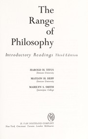 Front cover of The range of philosophy by Harold H. Titus