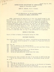 Cover of List of publications of the Biological survey available for general distribution by United States. Bureau of Biological Survey