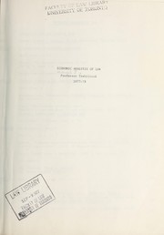 Cover of Economic analysis of law by Michael J. Trebilcock