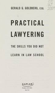 Cover of Practical lawyering by Gerald G. Goldberg