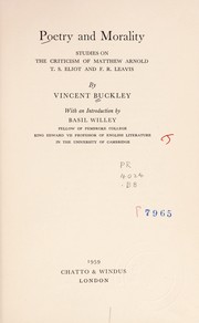 Cover of Poetry and morality by Vincent Buckley
