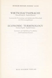 Cover of Wirtschaftssprache, deutsch-englisch, englisch-deutsch by Rüdiger Renner