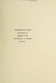 Cover of Interpretive theory by Stanley Fish