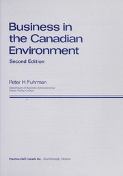Front cover of Business in the Canadian environment by Peter Harry Fuhrman