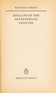 Cover of England in the seventeenth century by Maurice Ashley