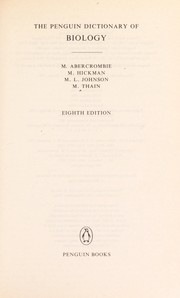 Cover of The New Penguin dictionary of biology by M. Abercrombie