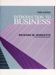 Cover of Introduction to business by Richard M. Hodgetts