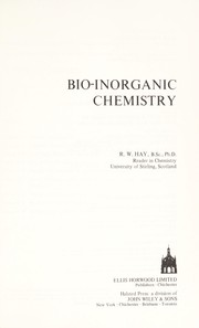 Front cover of Bio-inorganic chemistry by Hay, R. W.
