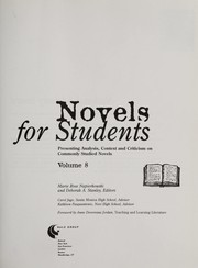 Cover of Novels for students by Marie Rose Napierkowski