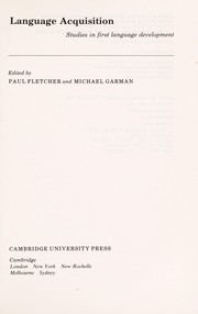 Cover of Language acquisition by Paul Fletcher