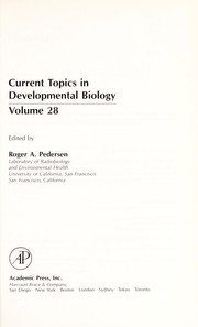 Front cover of Current Topics In Developmental Biology V.28 (Current Topics in Developmental Biology) by ROGER PEDERSEN