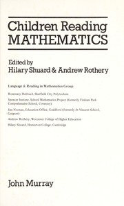 Front cover of Children reading mathematics by Hilary Shuard