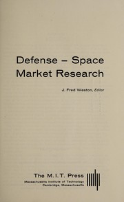 Cover of Defense-space market research by J. Fred Weston