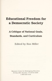 Front cover of Educational freedom for a democratic society by Ron Miller