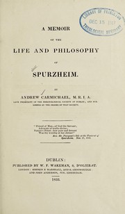 Front cover of A memoir of the life and philosophy of Spurzheim by Andrew Carmichael