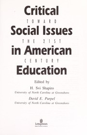 Cover of Critical social issues in American education by H. Svi Shapiro