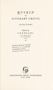 Cover of Ruskin as literary critic by John Ruskin