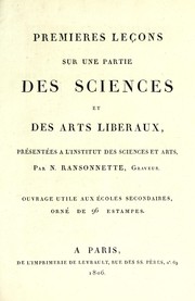 Front cover of Premieres leçons sur une partie des sciences et des arts liberaux by Nicolas Ransonette