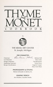 Front cover of Thyme & Monet cookbook by Krasl Art Center