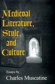 Cover of Medieval literature, style, and culture by Charles Muscatine