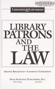 Front cover of Library patrons and the law by Arlene Bielefield