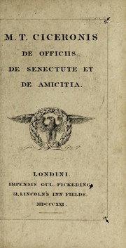 Cover of M.T. Ciceronis libri De officiis by Cicero