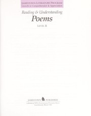 Cover of Reading & Understanding Poems by Jamestown