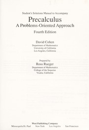 Front cover of Student's solutions manual to accompany Precalculus, a problems-oriented approach by Ross Rueger