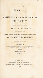 Front cover of A manual of natural and experimental philosophy by Charles Frederick Partington