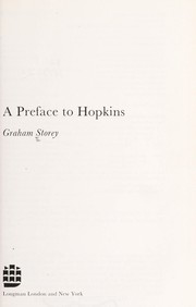 Front cover of A preface to hopkins by Graham Storey