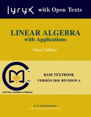 Cover of Linear Algebra with Applications by W. Keith Nicholson