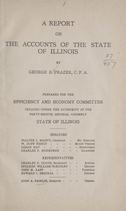 Front cover of A report on the accounts of the state of Illinois by George Enfield Frazer