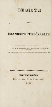 Front cover of Registr yfir Ãslands StiftisbÃ³kasafn ... Catalog over Islands Stiftsbibliothek by LandsbÃ³kasafn Ãslands