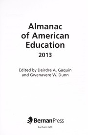 Front cover of Almanac of American education 2013 by Deirdre Gaquin