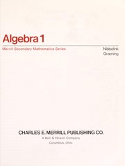 Cover of Algebra 1 by William H. Nibbelink