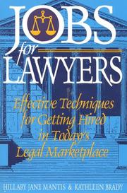 Front cover of Jobs for lawyers by Hillary Jane Mantis