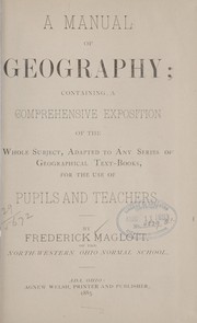 Front cover of A manual of geography by Frederick Maglott