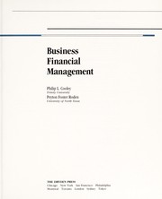 Front cover of Business financial management by Philip L. Cooley