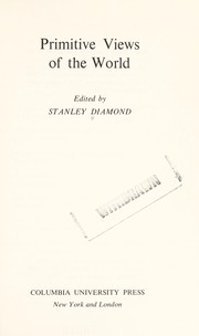 Front cover of Primitive views of the world by Stanley Diamond