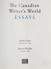 Cover of The Canadian writer's world by Lynne Gaetz